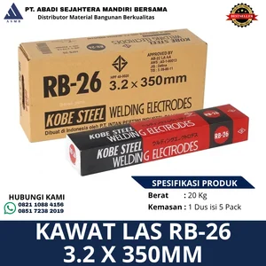 Kawat Las Kobe Steel Kobelco RB-26 3.2x350mm Dus 20kg