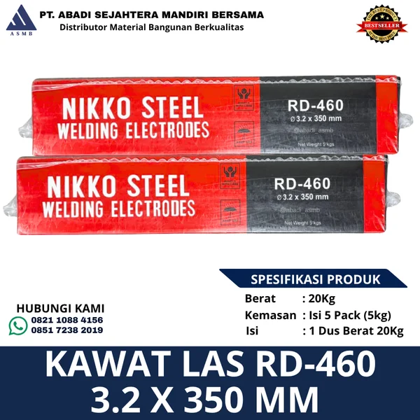Kawat Las Nikko Steel RD-460 3.2 x 350 mm 20 Kg