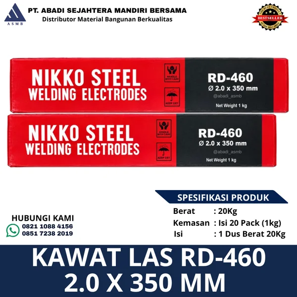 Kawat Las Nikko Steel RD-460 2.0 x 350 mm 1 kg
