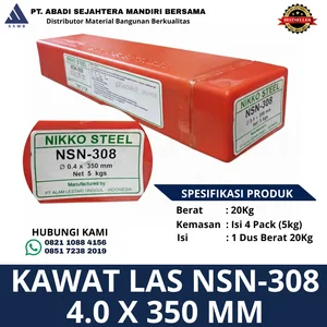 Kawat Las Nikko Steel NSN-308 4.0 x 350 mm 5kg