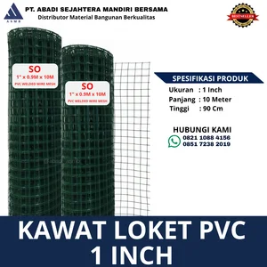 Kawat Loket PVC Hijau 1 Inch 0.9x10M ASMB