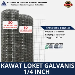 Kawat Loket Galvanis Silver 1/4 Inch 0.9x10M ASMB