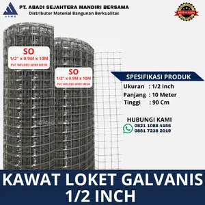 Kawat Loket Galvanis Silver 1/2 Inch 0.9x10M ASMB