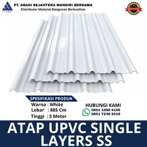 Atap UPVC Single Layer ASMB Putih 5 Meter