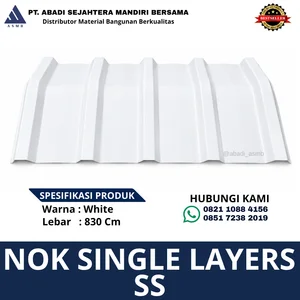 Nok Atap UPVC Single Layer 830 SS Putih
