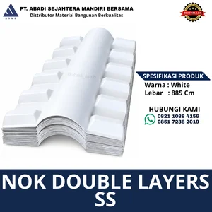 Nok Atap UPVC Double Layer 885 SS Putih