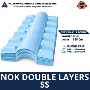 Nok Atap UPVC Double Layer 885 SS Biru