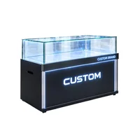 Brand Custom Modern Mobile Phone Retail Shop Display Counter with Tempered Glass Showcase and LED Lighting