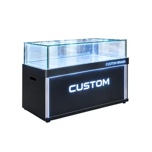 Brand Custom Modern Mobile Phone Retail Shop Display Counter with Tempered Glass Showcase and LED Lighting