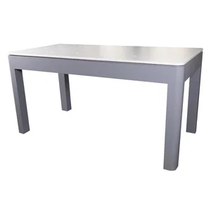 Custom Modern Wooden Retail Shop Product Display Showcase Counter Smartphone Experience Table with Built-in Cable Management