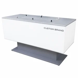 Brand Custom Rectangular Mobile Phone Display Table Showcase Acrylic Metal Floor Standing Demolive Experience Table Counter