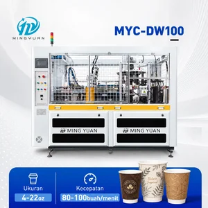 Mingyuan MYC-DW100 Mesin Pembuat Sarung Gelas Kertas Dua Lapis Berkecepatan Tinggi 4-22oz Mesin Pembuat Paper Cup