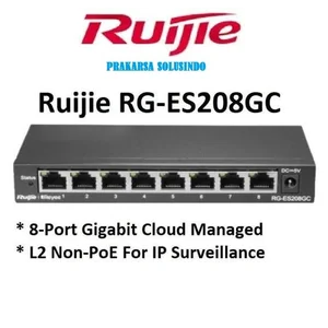 RG-ES208GC  8-Port Gigabit Smart Cloud Managed Non-PoE Switch 