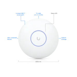 UBIQUITI U7-PRO Ceiling-mounted WiFi 7 AP with 6 Access Point U7 Pro - U7-PRO