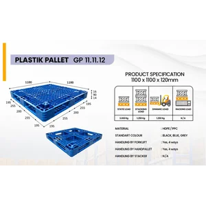 Pallet Plastik GP 11.11.12 Biru Ukuran 1100 x 1100 x 120 mm