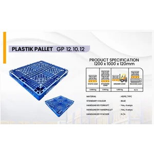 Pallet Plastik GP 12.10.12 Berdimensi 1200 x 1000 x 120 mm Warna Biru