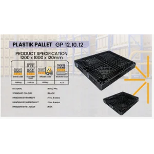 Pallet Plastik Hitam GP 12.10.12 dengan Tinggi 120 mm