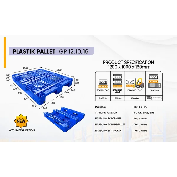 GP 12.10.16 Biru Pallet Plastik Beban Statis 6000 kg