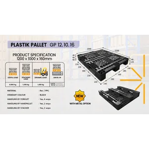 Pallet Plastik untuk Forklift 4 Arah GP 12.10.16 Hitam