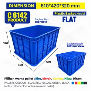 Keranjang Plastik C 6142 Model Flat Biru 610 x 420 x 320 mm