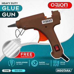 Alat Lem Tembak Glue Gun 20 Watt Orion - GG001 Free 10 pcs Glue Stick Brown
