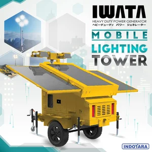 Mobile Solar Light Tower / Lampu Sorot Solar Panel 2×335W - IWATA SP200