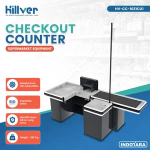 Checkout Cashier Table Counter Cashier Desk Hillver HV-CC-1031CU1 - With Conveyor Belt