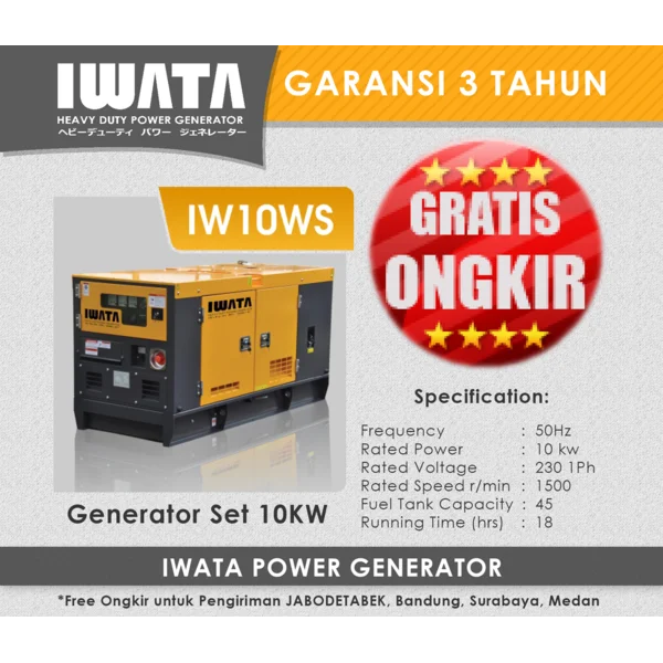 Genset Diesel IWATA 10Kva Silent
