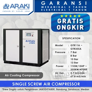 Kompresor Angin Araki Screw Air Cooling GTR7.5A - 13 Bar