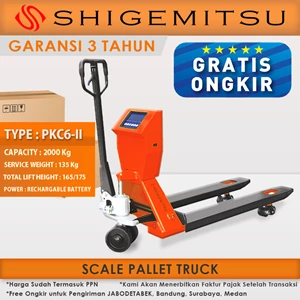 Scale Pallet Truck PKC6-II Hand Pallet Shigemitsu dengan Printer