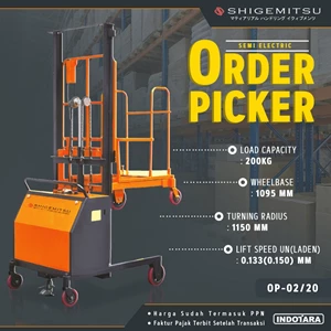 Semi Electric Order Picker Shigemitsu OP-02/20
