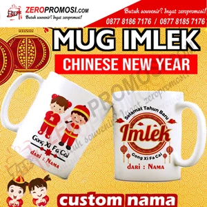 Imlek Glass Souvenir - Chinese New Year Promotional Mug - Gong Xi Fa Cai