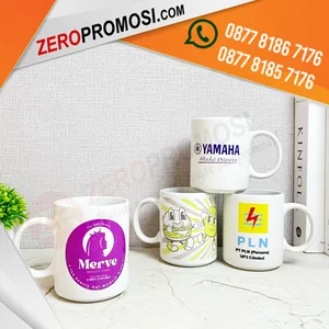Mug Keramik 11 Oz Custom Logo Full Color untuk Souvenir 