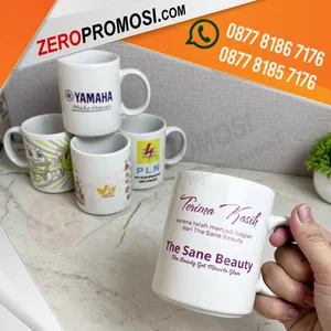 Mug Keramik 11 Oz Custom Logo Full Color untuk Souvenir 