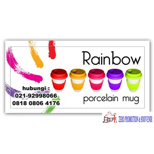 Mug Promosi Rainbow Cetak Padprint   Barang Promosi