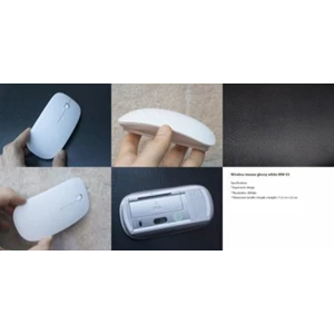 Mouse Dan Keyboard Optical Wireless Mouse Promosi Glossy White Tipe Mw03 
