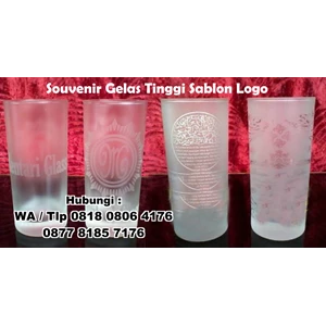 Souvenir Gelas Tinggi Sablon Logo Gelas Promosi