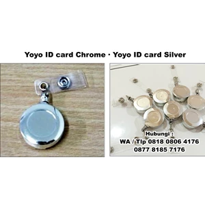 Barang Promosi Perusahaan Gantungan Yoyo Id Card Statis Warna Silver