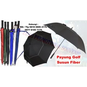 Promotional Umbrella Fiber Automatic Golf Umbrellas