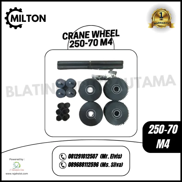 WHEEL SET RODA END CARRIAGE MILTON 250-70*M4