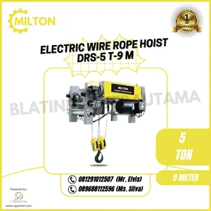 ELECTRIC WIRE ROPE HOIST SINGLE GIRDER MILTON 5 T X 9 M