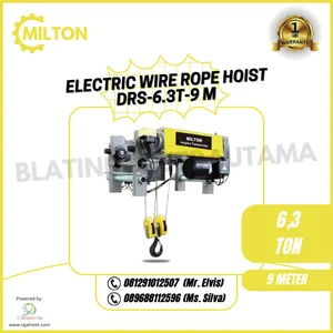 ELECTRIC WIRE ROPE HOIST SINGLE GIRDER MILTON 6.3 T X 9 M