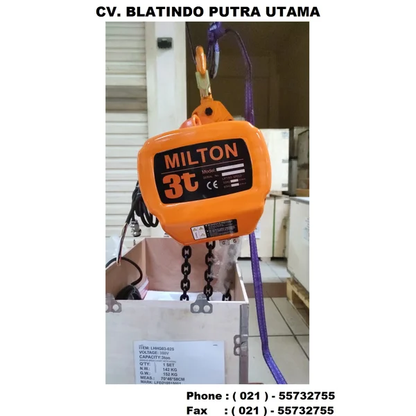 Hoist Crane 3 Ton MILTON