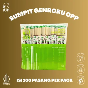 ION Sumpit Genroku Kayu OPP ION Bungkus Plastik Steril Higienis 1 Dus Grosir Food