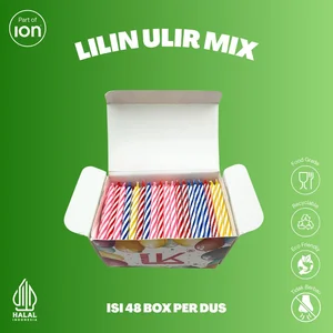 LK Lilin Ulang Tahun Ulir Spiral isi 288 Mix Grosir 