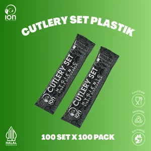 Set Sendok Garpu Plastik 4in1 Cutlery Set Tissue Tusuk Gigi Lengkap Higienis Premium 1 Dus Grosir