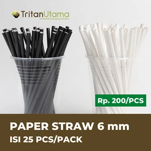 sedotan paper straw 6mm / sedotan kertas 6mm 