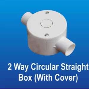 2 Way Through Box (With Cover) PVC Conduit Merk Lesso