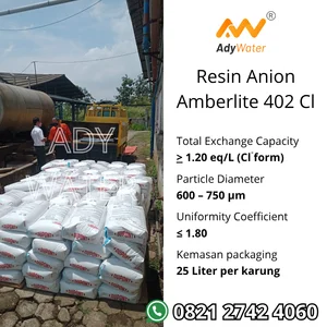 Resin Anion Amberlite IRC 402 Cl - Pekanbaru - Demineralisasi, Penukar Ion, Bersertifikat Halal
