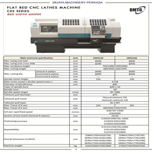 Flat Bed CNC Lathes Machine CKE Series DMTG